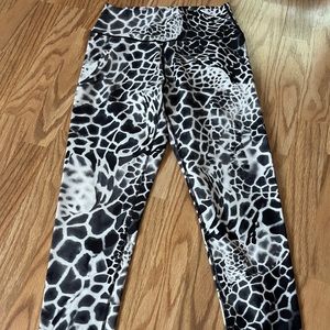 Stylish Black and White Animal Print Women's Pants
